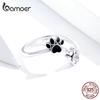Bamoer 100 % 925 Sterling Silber Pfote Hund Haustiere Fußabdruck Ring für Frauen verstellbare Ringe Schmuck