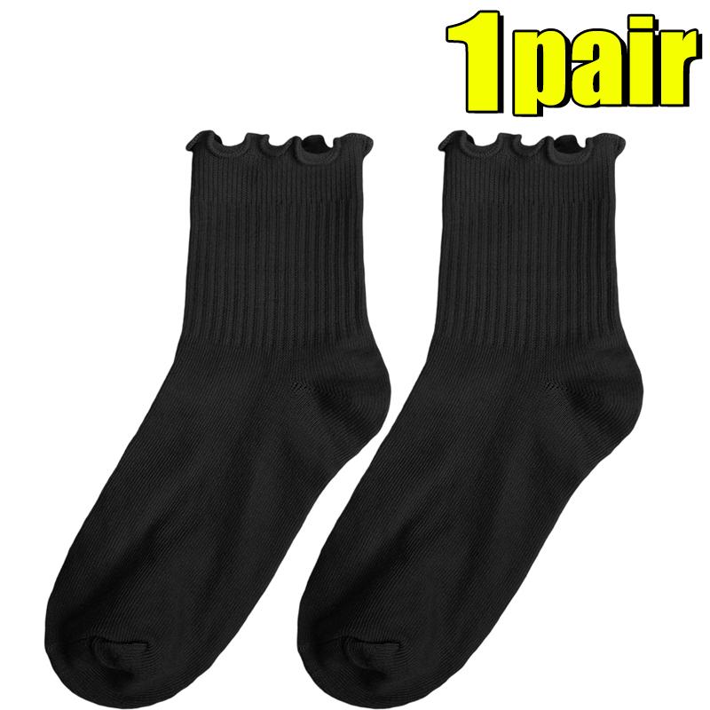 2-20pcs Women Spring and Autumn Stocking Pure Cotton Edge Stacked Socks Ins Trendy White Non Legging Sweating Socks