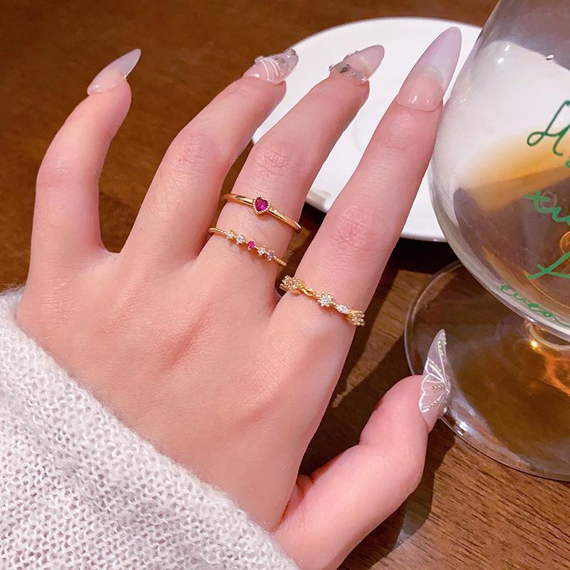 Elegant Adjustable Love Circle Ring Set - Versatile and Fashionable Open Design for Index Finger