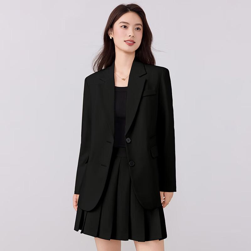 Women's Double-Breasted Loose Fit Professional Suit Set
