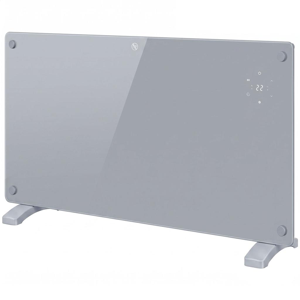 1500W Smart Panel Heater Wall Mounted & Freestanding, Electric Heater with Weekly Timer, Open Window & Anti-Frost, Grey