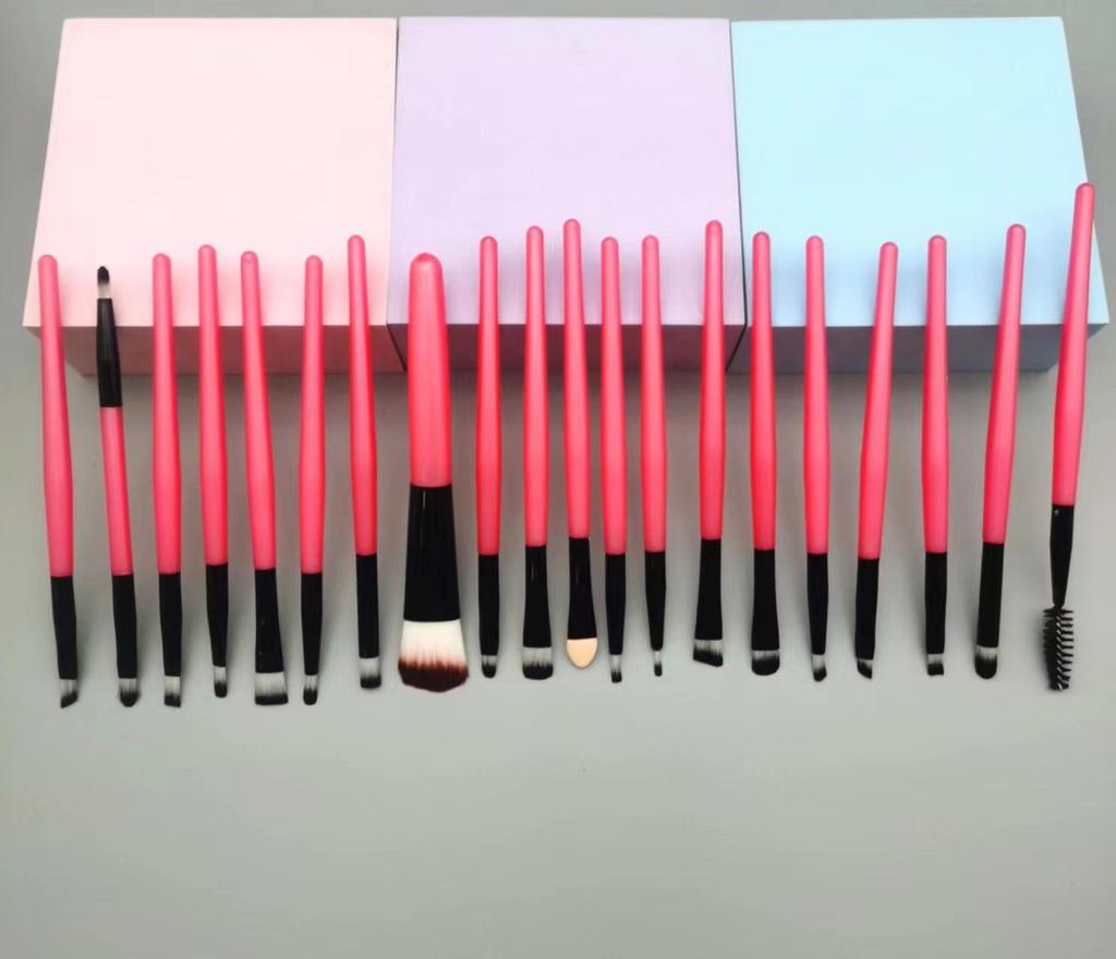 20-Piece Eye Brush Set: Eyeshadow & Foundation Brushes with 22 Colors