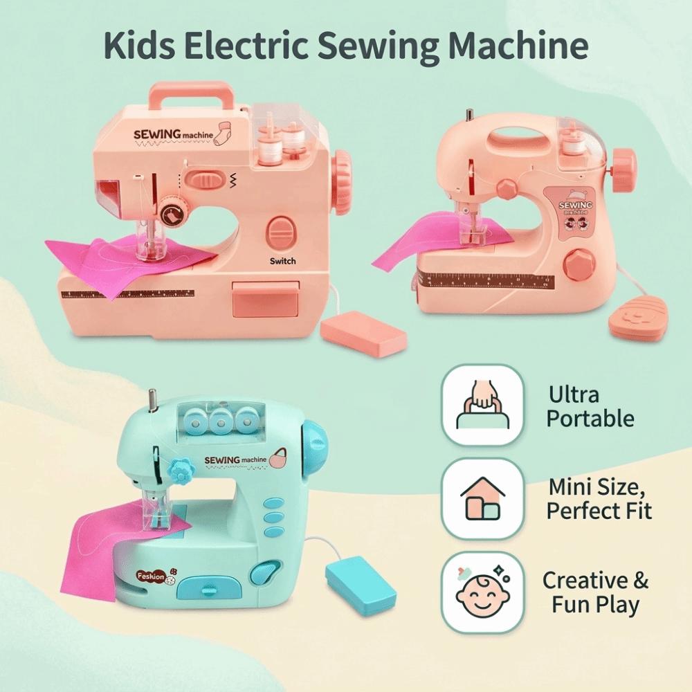Mini Kids Electric Sewing Machine with Lights Children Sewing Machine  Parent-Child Interaction