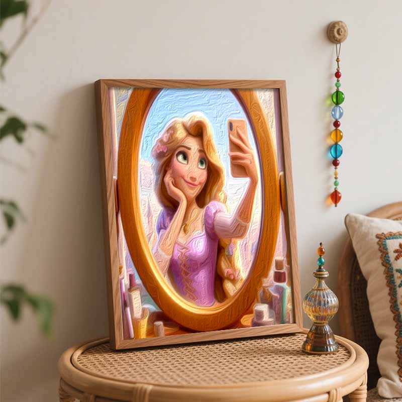 Disney oil painting art painting kit Rapunzel Selfie handmade diy gift home decoration wall art decor for bedroom canvas painting supplies