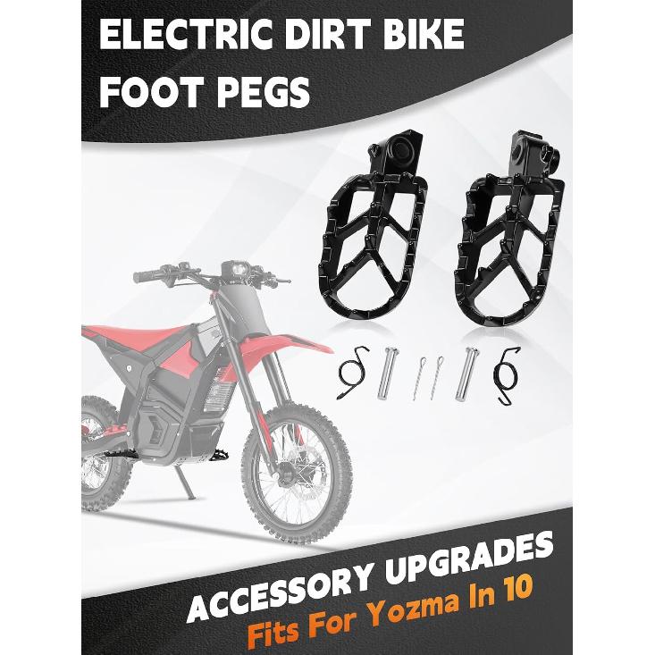 

Foot Pegs for Yozma IN10,Aluminum Motorcycle Footpegs Pedals Rests for Electric Dirt Bike Ebike Yozma IN 10-Black