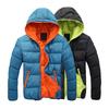 Piumino Invernale Colore a Contrasto Antivento Impermeabile Imbottito Piumino da Uomo per Esterno