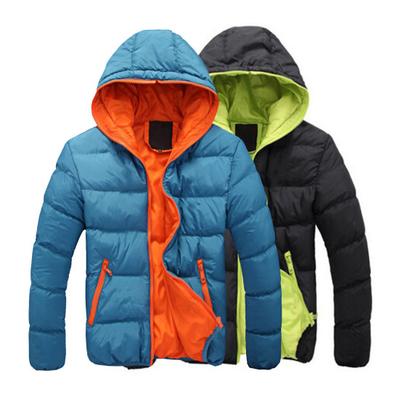 Abrigo de Plumas de Invierno Color de Contraste Cortavientos Impermeable Acolchado Abrigo de Plumas para Hombre para Exteriores