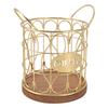 Coffee Pod Basket Decorative Round Wire Coffee Capsule Holder with Wooden Base for Cafe Kitchen Countertop