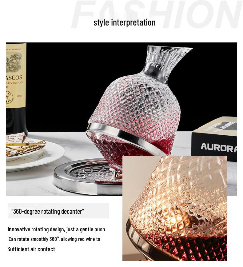 Crystal Red Wine Decanter: Elegant Rotating Glass with Luxury Design for Home Use