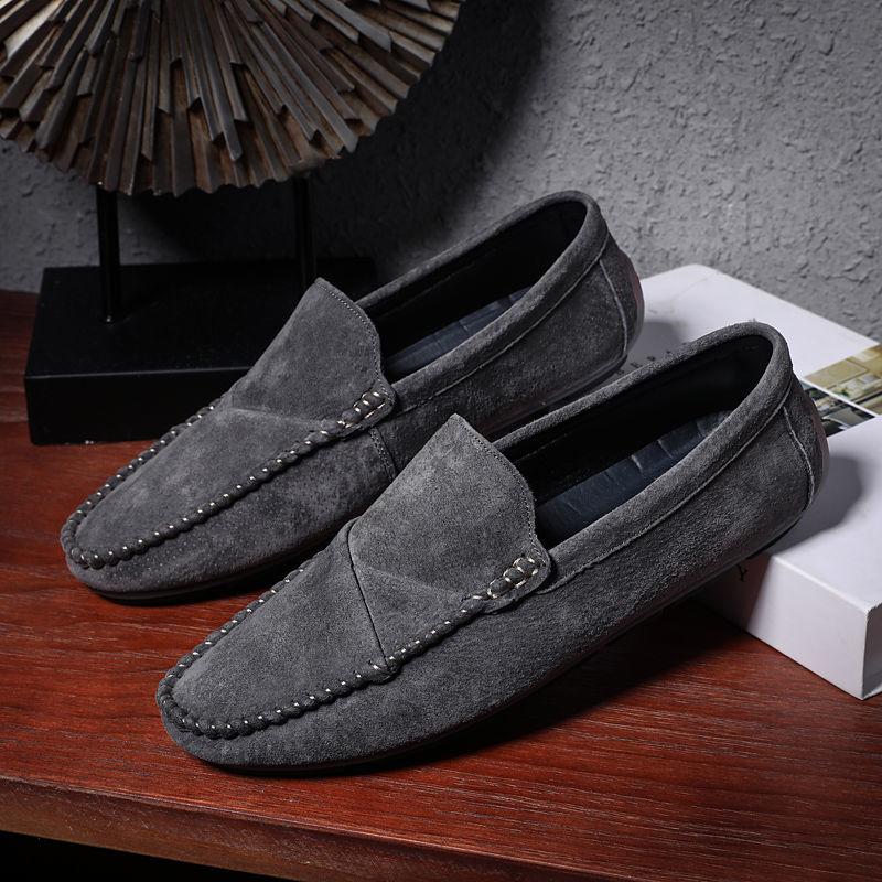 Man Casual Shoe Loafers Flat Suede Round Toe Leather Shoes for Men Adults Summer Sale Designer Comfortable Cowhide Slip-on Pu