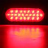 Universal 2x Oval Brake Stop Tail Fog DRL Turn Sealed Marker Lights Flush Mount 6" Inch 24 LED Truck Trailer Boat Utility Red Lens Waterproof 12V