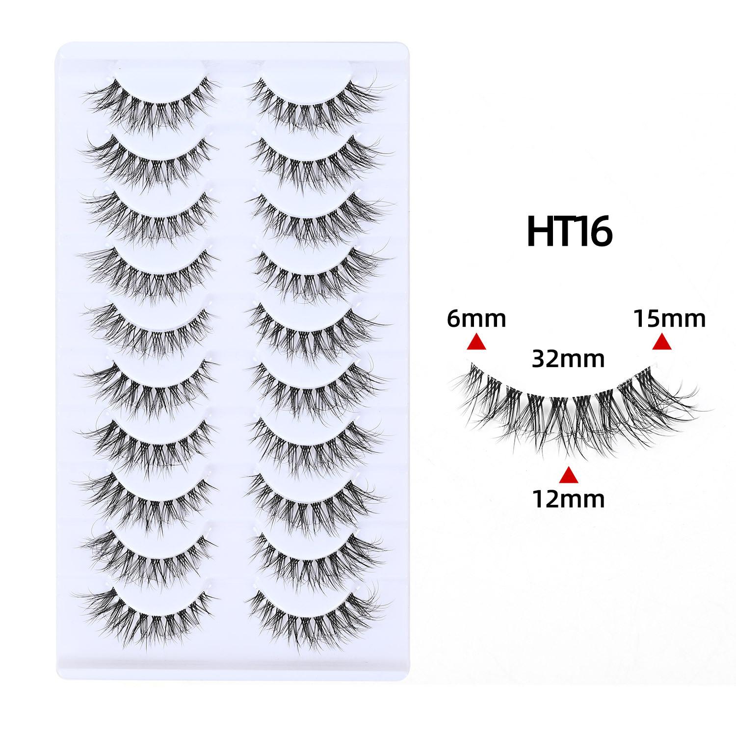 2026 Cat s Eye Fox Eyelashes Natural Thick, Transparent Stem Invisible Self-Grafted 10 Pairs of False Eyelashes