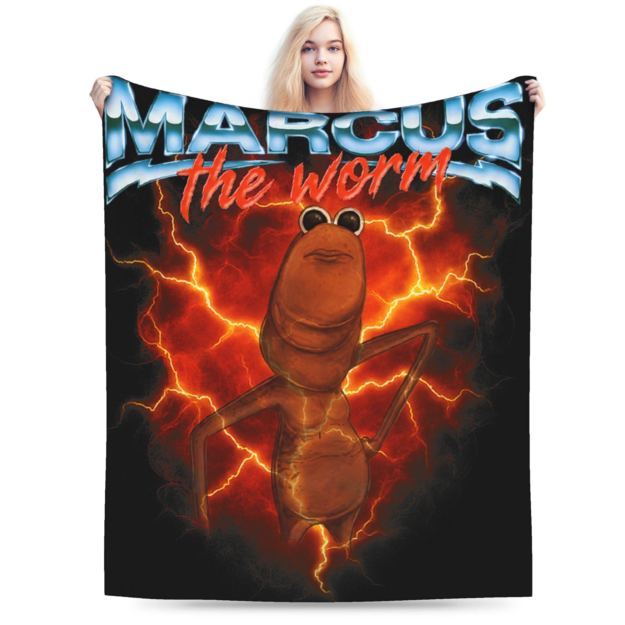 Vintage Marcus The Worm Meme Robert Help Nouveau Art Meme Warm Blanket Travel Office Throw Blanket Living Room Flannel Bedspread 75x90cm