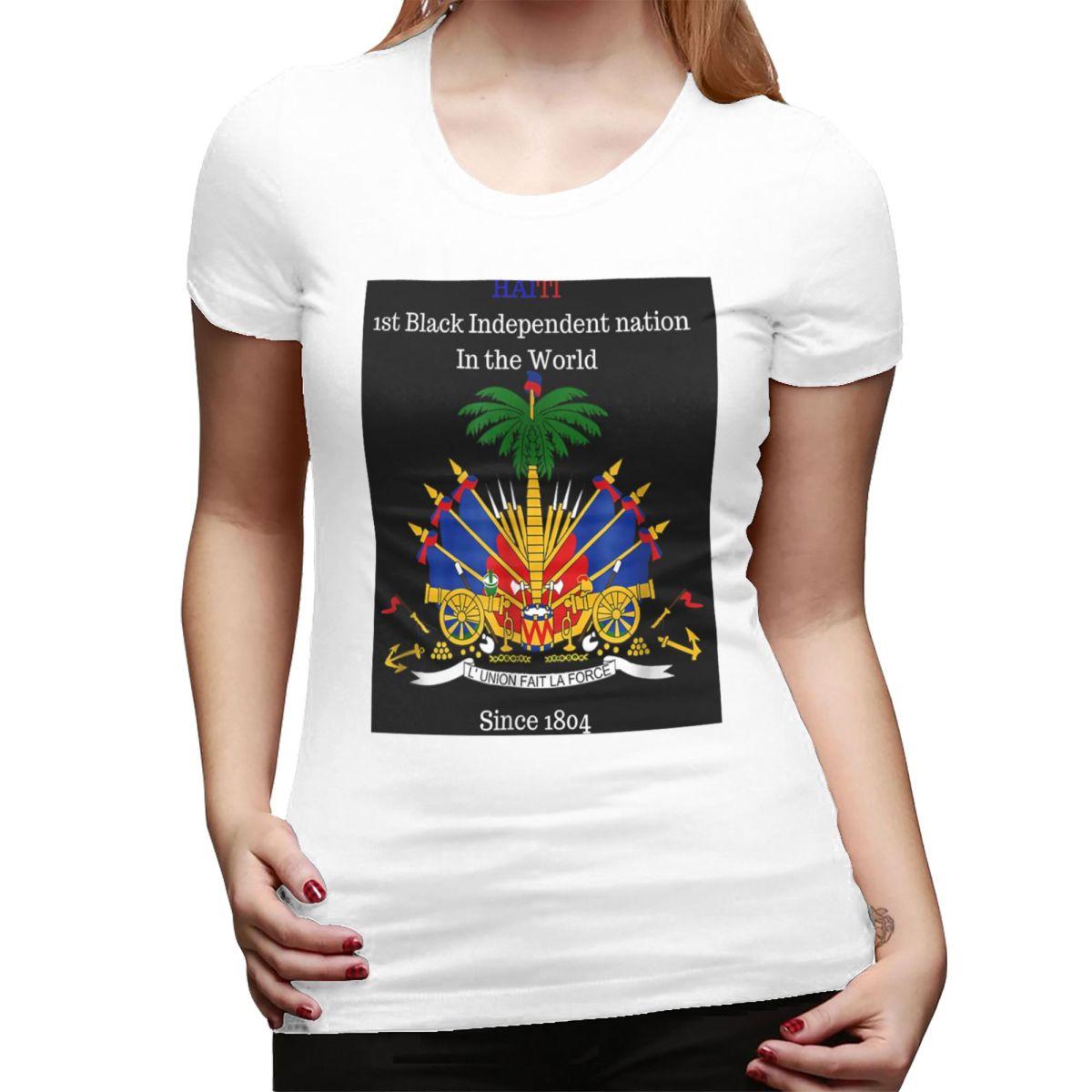 

Haitian Flag Great For Independence Day Celebration TShirt for Women ONeck Streetwear T Shirts Womens Tees Short Clothes Tops S