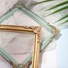 5pcs Victorian style square resin photo frames (light green, silver, beige, white, gold) - suitable for vintage desktop