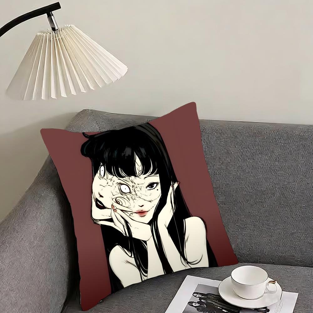 Tomie Cushion Cover Reversible Plush Pillow Cover – For car, sofa, bedroom, perfect as a gift.