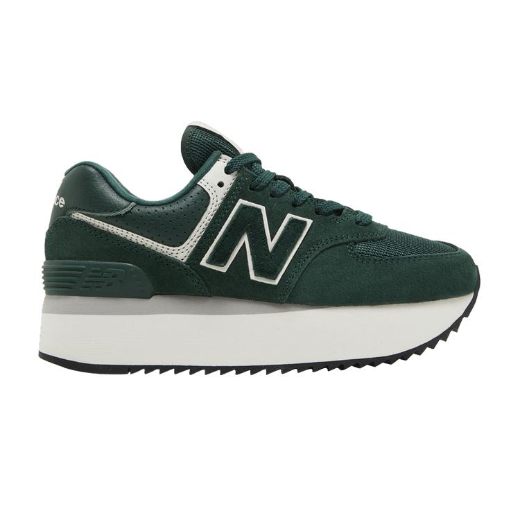 New Balance 574+ Acidic Green Women Sneakers White WL574ZAG