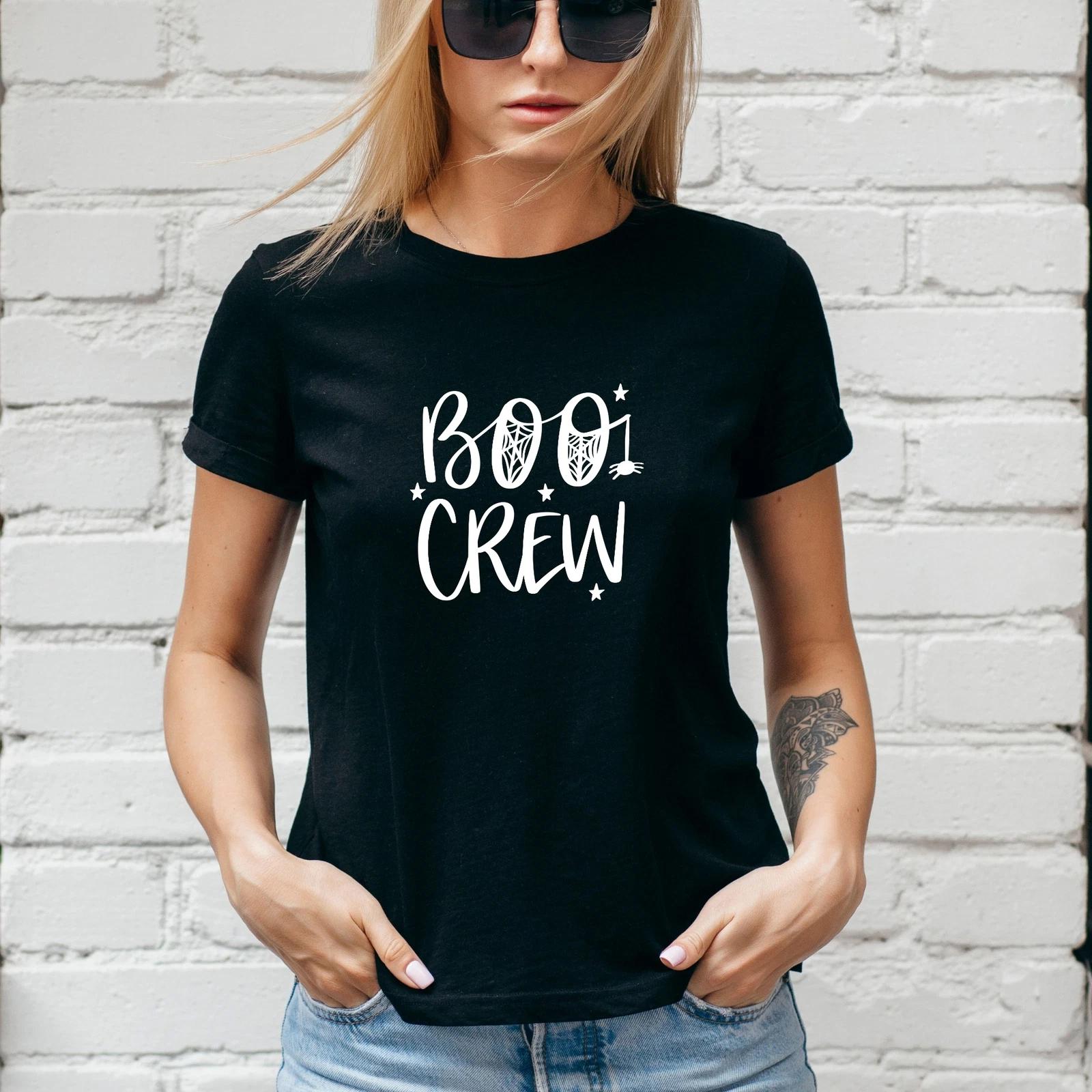 BOO CREW T-Shirt, Fall, HALLOWEEN Autumn Pumpkin, Ghost, Unisex/Lady Fit #2 XL