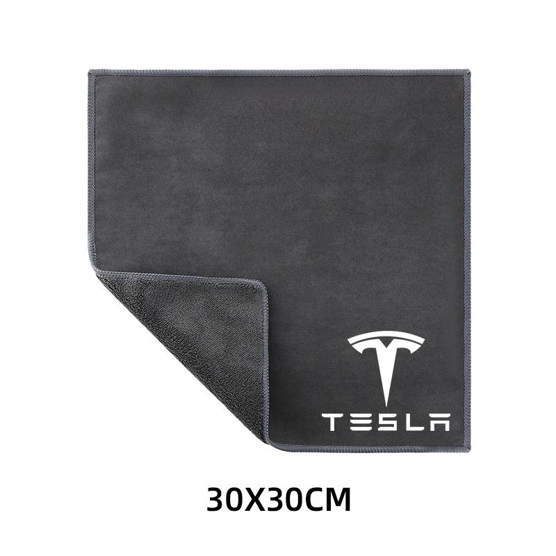 Voor Tesla Model 3 Y Auto Interieur Reiniging Zachte Borstel Tool Stofverwijderaar Suède Fleece Microvezel Wasdoek Auto Reinigingsdoek