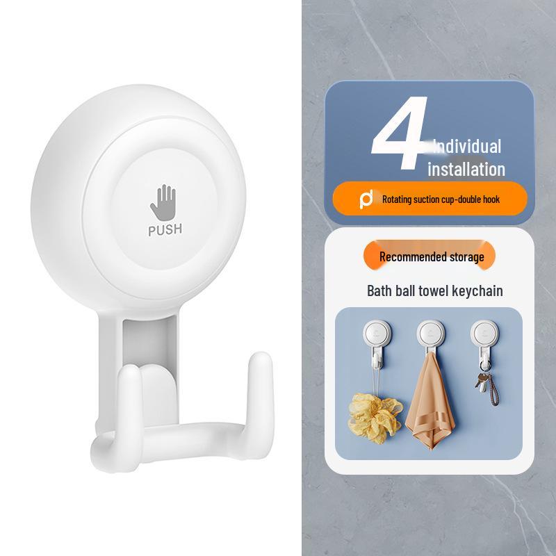 Rotating No-Trace Vacuum Suction Cup Hook for Kitchen, Bathroom, and Glass Walls