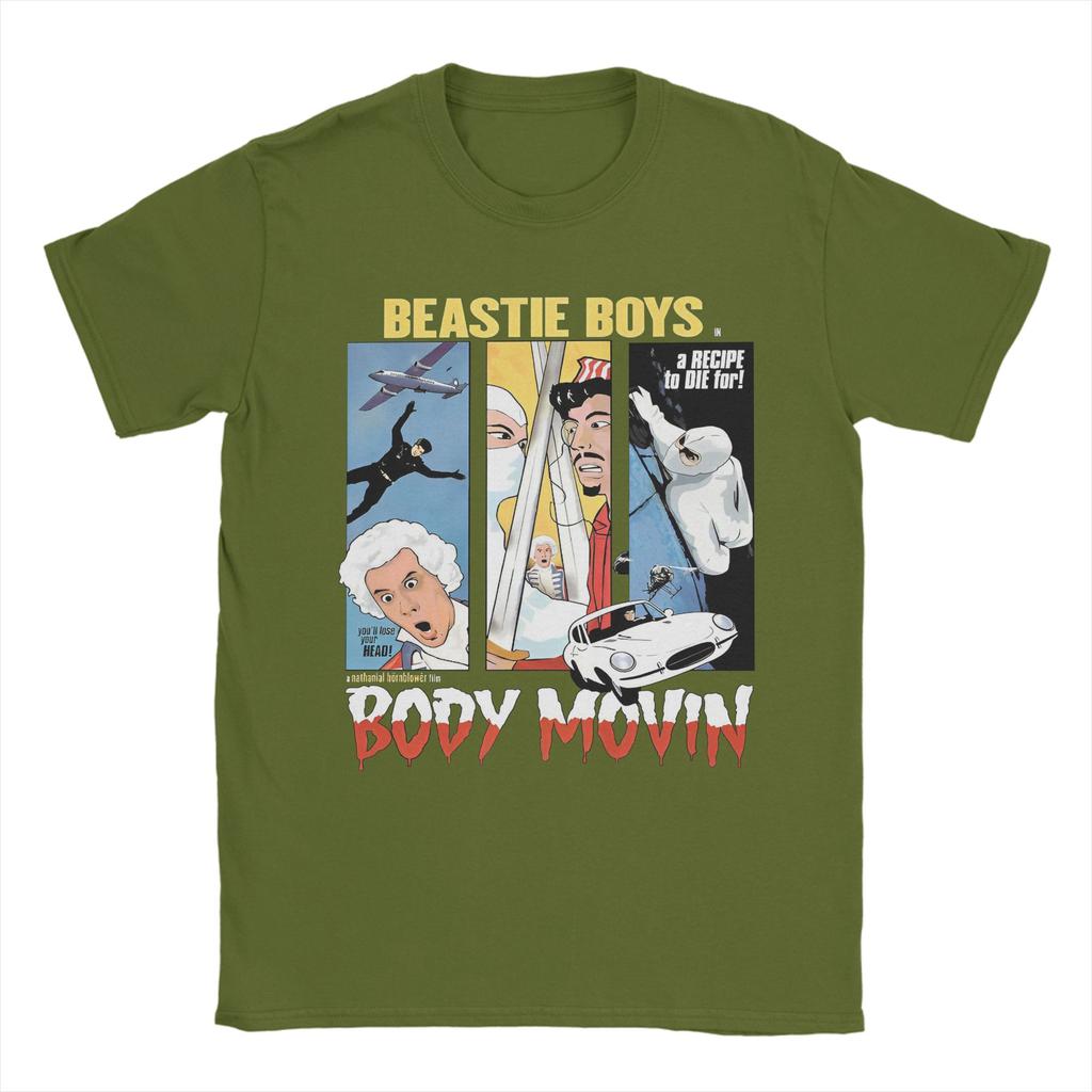 Funny Body Movin Beastie Boys T-Shirts for Men Crewneck 100% Cotton T Shirt Short Sleeve Tees Plus Size Clothing