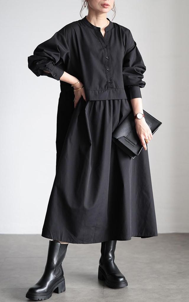Gold Japan Plus Size Long Faux Layered Skipper Perfect for and Size Black Women's Dress, Sleeves, Top, Stretch, Summer, Spring, Autumn, Fem-486, 4L,
