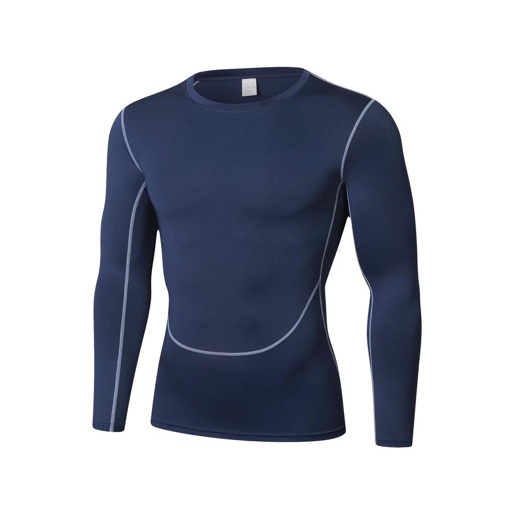 Men's Quick-Dry Compression Base Layer Long Sleeve for Fitness, Running, and Cycling.