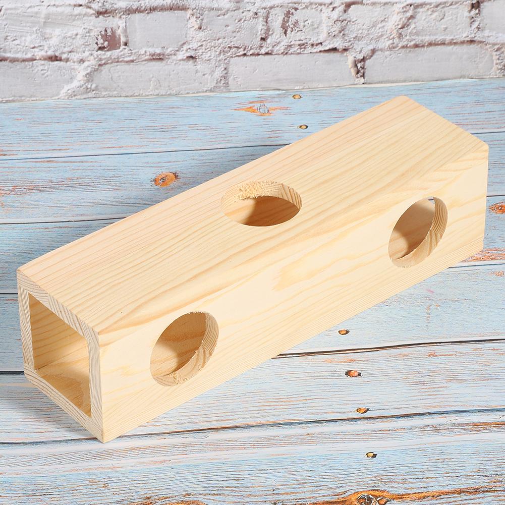 Hamster Tunnel Wood Tube House Extension Small Pets Training Playing Exercise ToySmall Straight