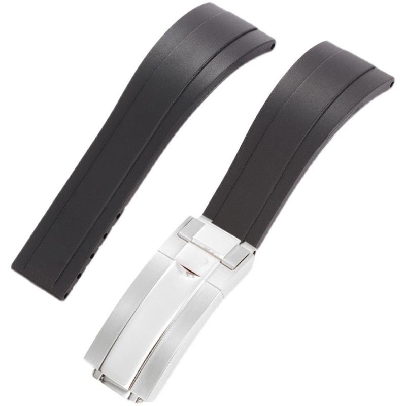 Paski do zegarka Daytona Yacht Log Czarny Zielony Water Ghost Zakrzywione zakończenie 20mm Silikonowy Wypukły Interfejs Czerwony Niebieski Pasek do zegarka