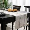 Marble Table Runner-Cotton linen-Long 72 inche White Gray Gold Dresser Scarves,Texture Tablerunner for Kitchen Coffee/Dining/Sofa/End Table Bedroom
