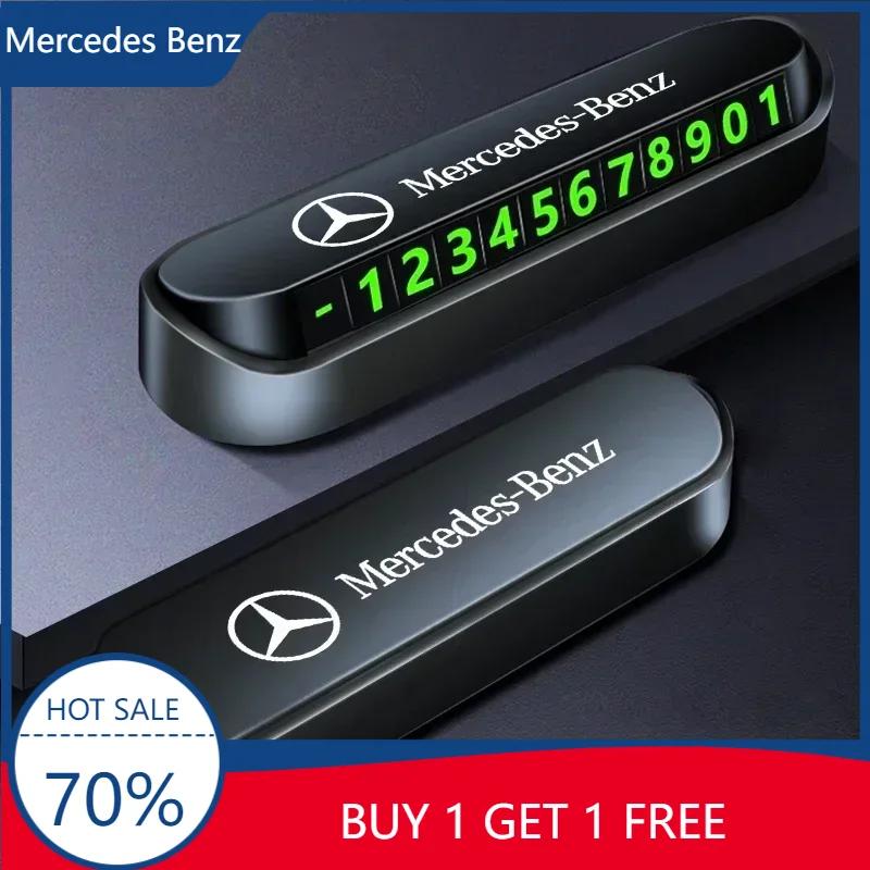 WSDYN1 For Benz 2025 For Benz AMG Car License Plate Temporary Stop Phone Number Plate For Mercedes Benz C180 C200 C260 C300 W108 W124 W
