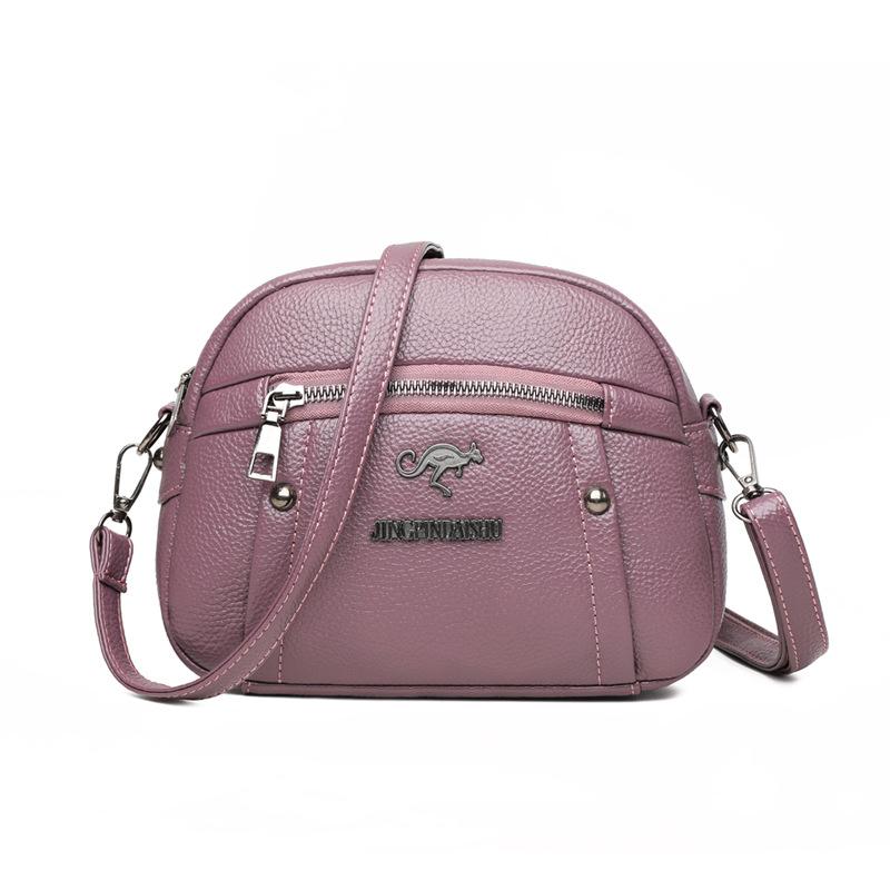 Soft leather textured shoulder bag, fashionable solid color crossbody bag, simple large capacity small square bag