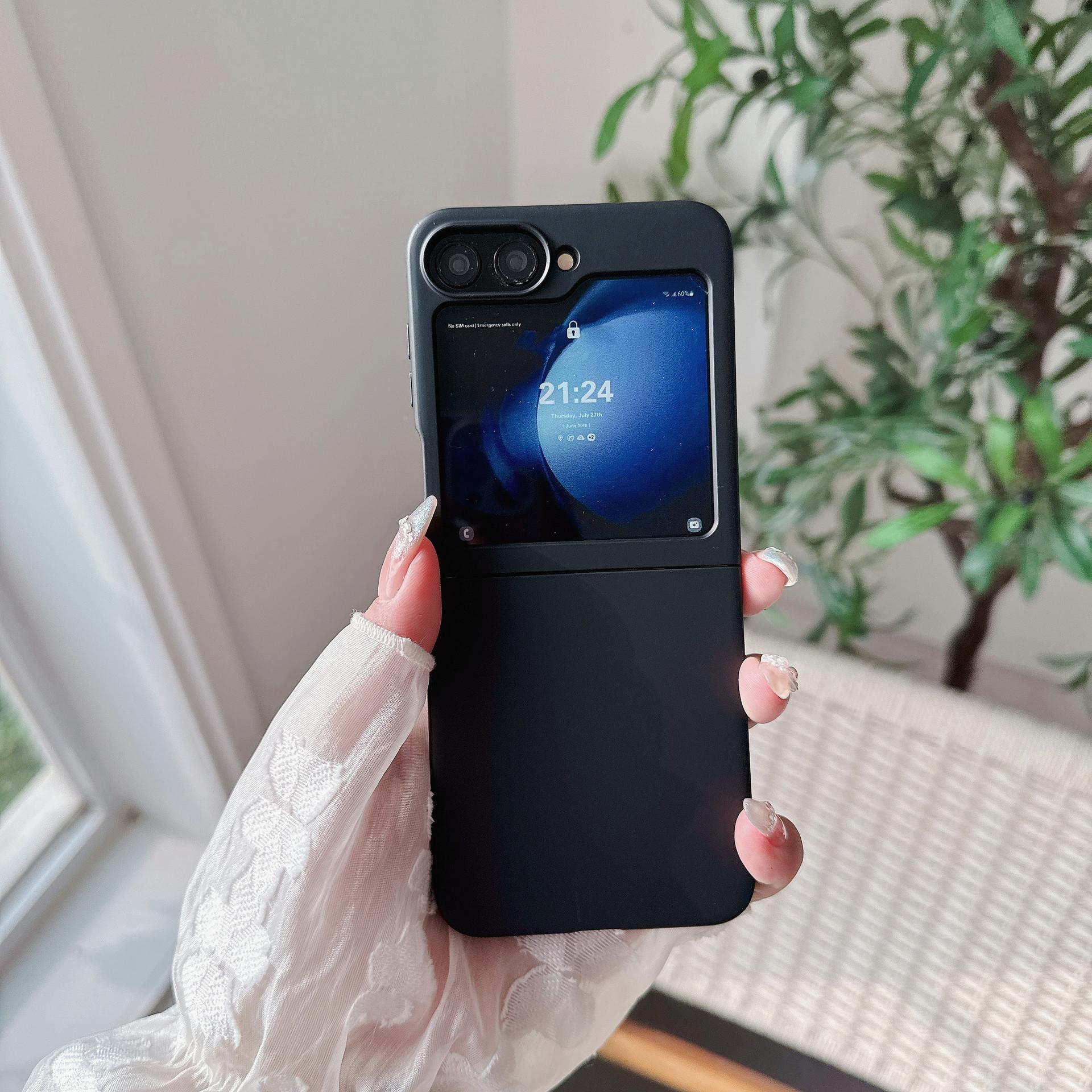 

New Model Suitable for Samsung Z Flip7 Mobile Phone Case Ultra-thin PC Skin Feeling 3 4 5 6 Simple Folding Protective Case Samsung Z Flip3