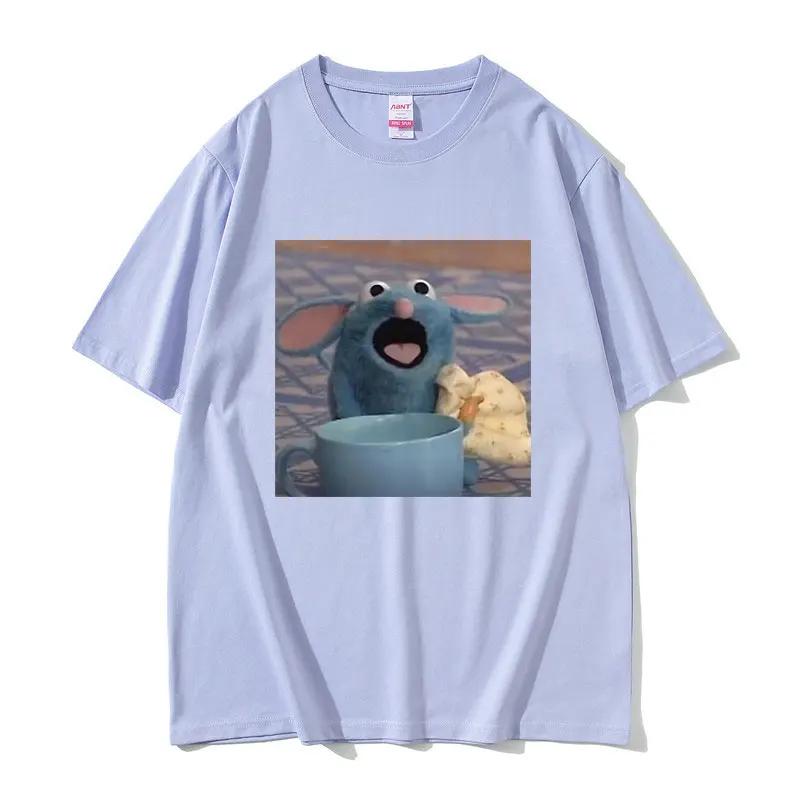 Funny Hungrt Tutter Mouse Meme Tshirt for Unisex Women Cute Kawaii Tee Shirt Unisex Cotton Tshirt Male Fashion Oversized Short Sleeve