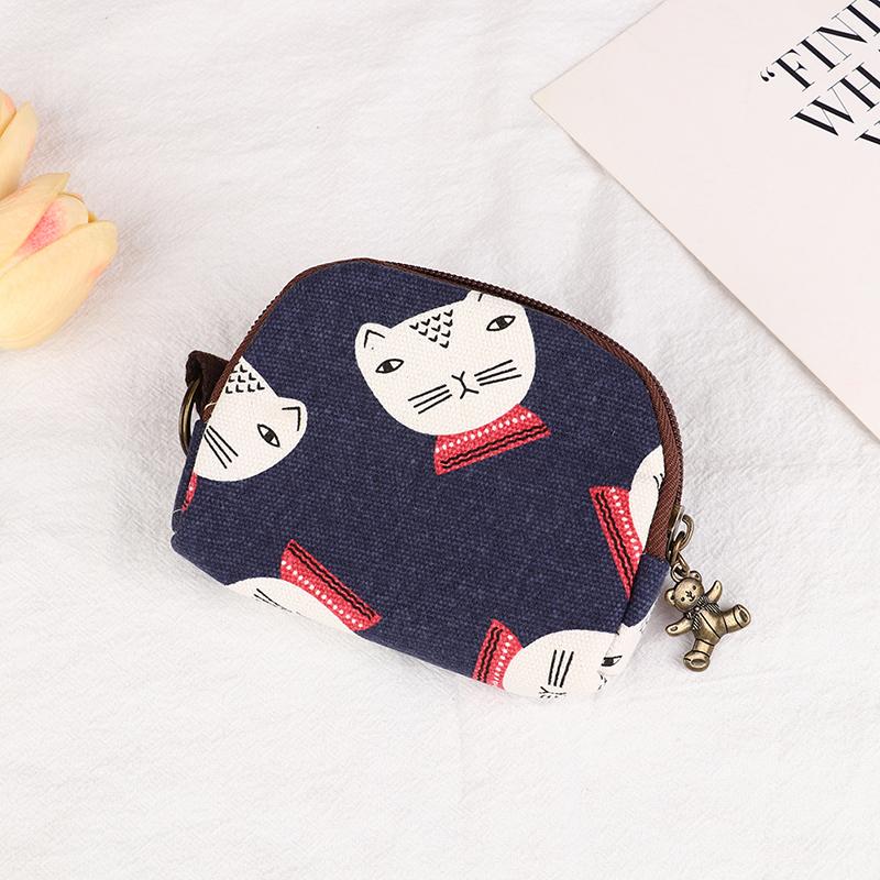1Pc Retro Mini Bag Women Coin Purses Cute Cartoon Short Wallet Purse Card Bag