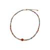 Onyx Necklace, Colored Rough Stone Beaded Design Sense Accessories, Women'S New Chinese Style Retro Ethnic Style Collarbone Neck Chain