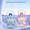 Cute Bear Portable Water Bottle with Straw - Large Capacity Cartoon Design