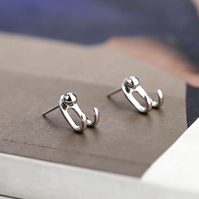 Trend Simple Stud Earrings Personality Hip-Hop Niche Hook Shape Earrings For Women Men Party Jewelry