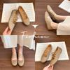 2025 Autumn New French Soft Leather Round Head Cross Strap Mary Jane Shoes Ballet Shoes Shallow Mouth Single Shoes Women