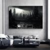 Futurism Cyberpunk Style City Landscape Poster Watercolor Prints Canvas Painting Wall Art Pictures Home Room Modern Sci-fi Decor