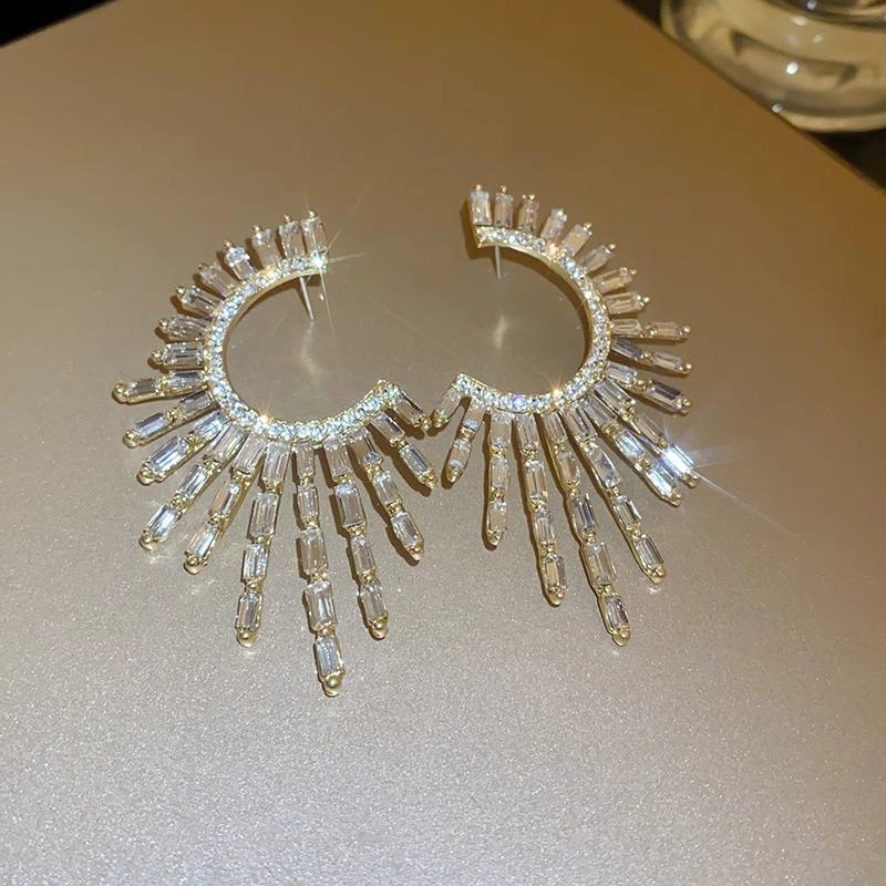 High-end Elegant Live Internet Celebrity Elegant Earrings Fashion Exaggerated Stylish Tassel Niche Earrings