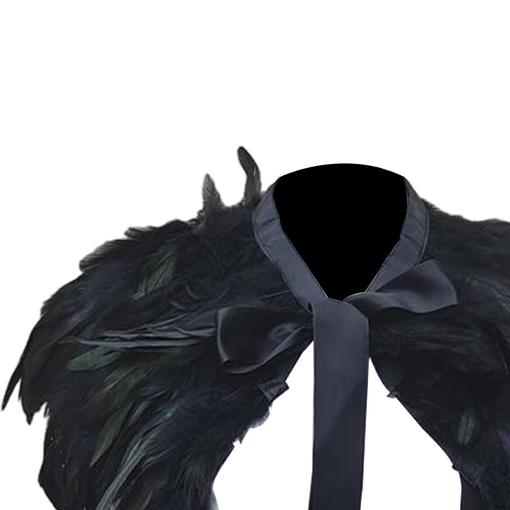 Artificial Feather Cape, Scarf, Halloween Shrug, Multi-layer Accessories, Women, Comfortable
