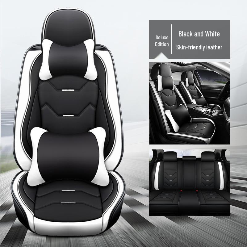 2022 Cartoon Mouse Leather Car Seat Covers - Universal, Four Seasons Full Wrap Set