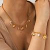 Edelstahl Ozean Stil Seestern und Muschel Halskette & Armband Set für Frauen