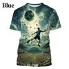 Fashion Creative Football 3D Print Pattern T-shirts Dizzy Super Cool Harajuku Style Casual Short-sleeved T Shirt