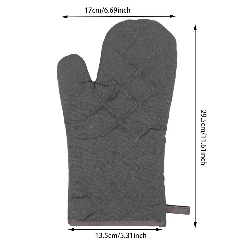 1PC Heat Resistant Oven Mitts Kitchen Gloves Microwave Safe Long Anti Scalding Cloth Mittens For Cooking Baking Solid Color Protective Gear