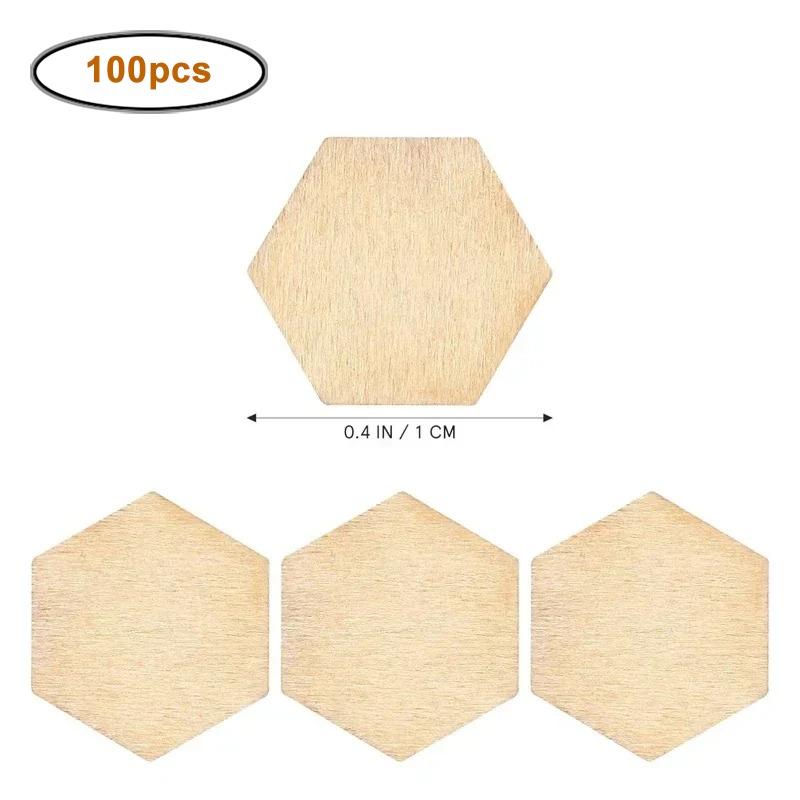1-15cm Blank Wood Hexagon Slices, Unfinished Hexagonal Wood Pieces for DIY Craft, Painting, Staining, Coaster Making, Home Decor