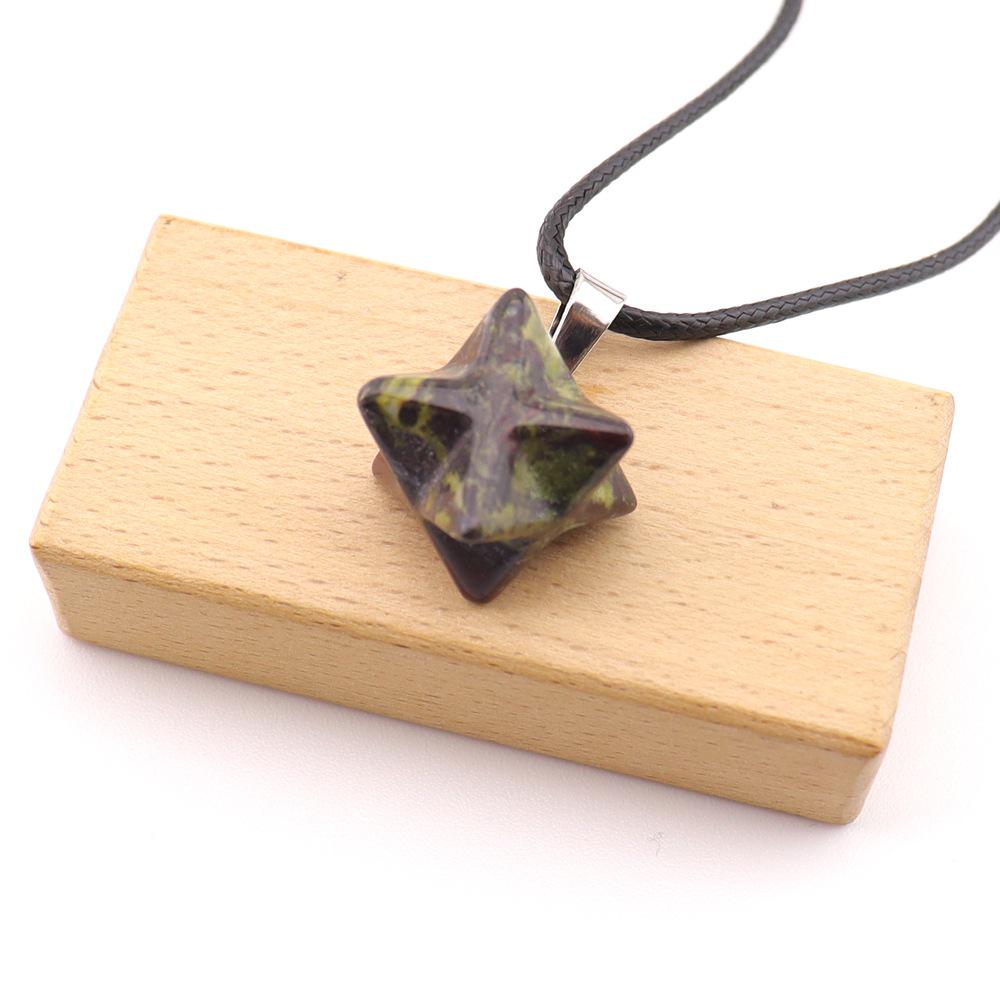 Large Agate Crystal Pendant: 24mm Kabbalah Star with Amethyst & Rose Quartz Hexagram Necklace.