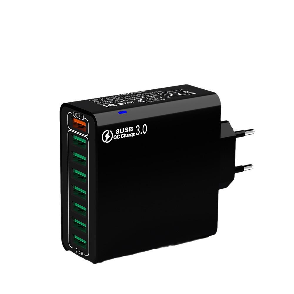 מטען USB מהיר רב-יציאות 30W QC3.0 עם 8 יציאות לטלפונים ניידים - מפרט ארה"ב, האיחוד האירופי, קוריאה, עיצוב צבעוני