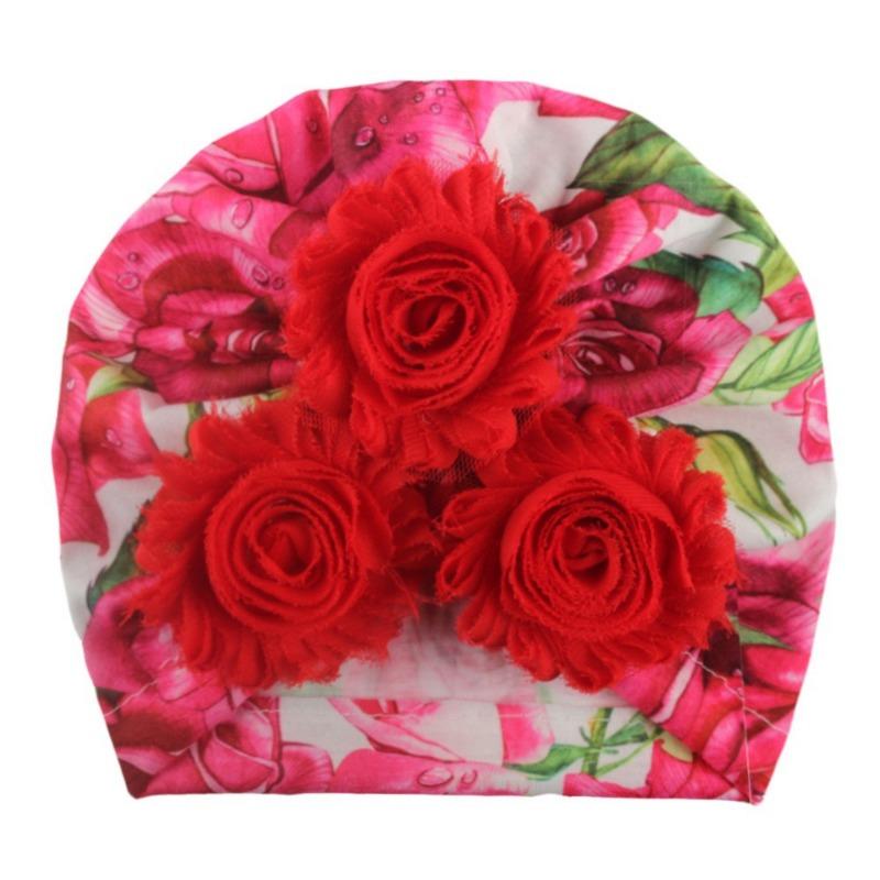 New Baby Hat, Small Floral Breathable Thin Children's Pullover Hat, European and American Versatile Baby Tire Hat